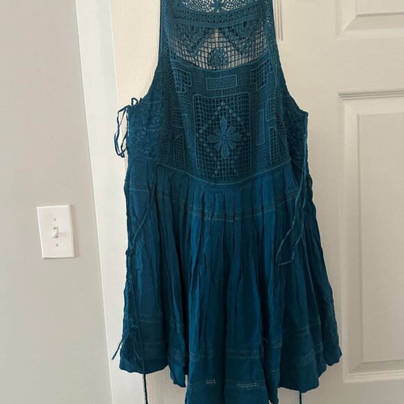 Free People Teal Emily Dress - Picture 3 of 5